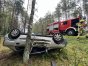 Na DK58 w gminie Jedwabno dachował samochód osobowy