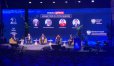W debacie wzięli udział: (od lewej) - Jerzy Buzek, Jerzy A. Przyborowski, Dorota Wellman, Radosław Kotarski