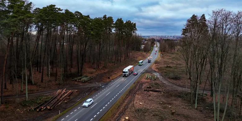 Wielka wycinka drzew na wylocie z Olsztyna. Będzie dwupasmówka i stacja przesiadkowa [WIDEO]