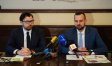 Przewodniczący rady miasta, Łukasz Łukaszewski i prezydent Olzstyna, Robert Szewczyk mówili o pomysłach na 235 ha przejętych od gminy Purda