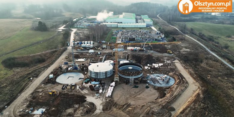 Ciężki sprzęt przy ul. Lubelskiej w Olsztynie. Biogazownia pnie się w górę [WIDEO]