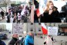 Protest związkowców i pracowników Poczty Polskiej przed jej główną siedzibą w Olsztynie, przy ul. Partyzantów 39