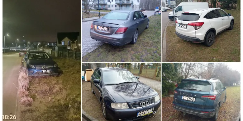 Olsztyn. Z trawników robią "klepiska". Straż miejska kontra kierowcy [ZDJĘCIA]