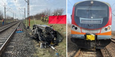 Artykuł: Tragedia w powiecie iławskim. Dwie osoby nie żyją po zderzeniu z pociągem