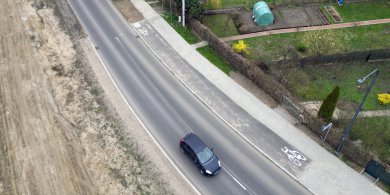 Artykuł: Zaskakująco krótka ścieżka rowerowa przy nowym  rondzie w Olsztynie [ZDJĘCIA]