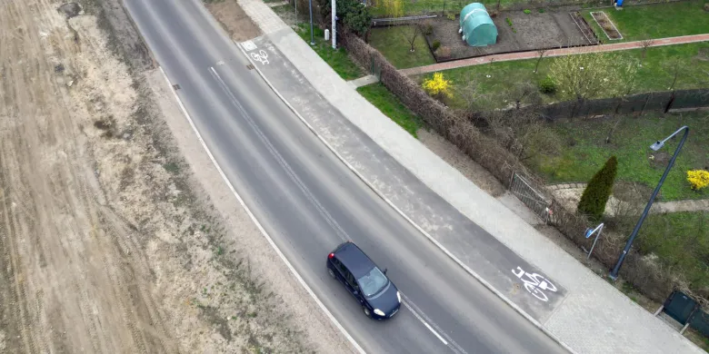 Zaskakująco krótka ścieżka rowerowa przy nowym  rondzie w Olsztynie [ZDJĘCIA]