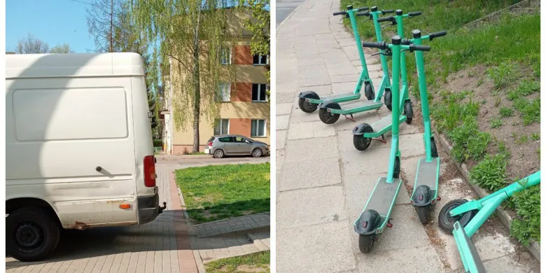 Zablokowane chodniki na ul. Leśnej i Profesorskiej. Strażnicy wezwali lawetę [ZDJĘCIA]