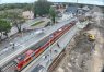 WIdok z lotu ptaka na modernizowaną stację w Ostródzie