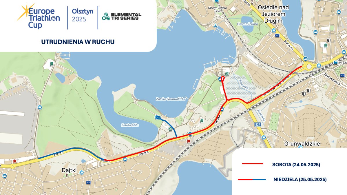 Olsztyn. Zbliża się Puchar Europy w Triathlonie. Uwaga na utrudnienia w ruchu [MAPY]