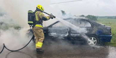 Artykuł: Pod Olsztynem płonęła honda. Czy to już plaga pożarów samochodów?