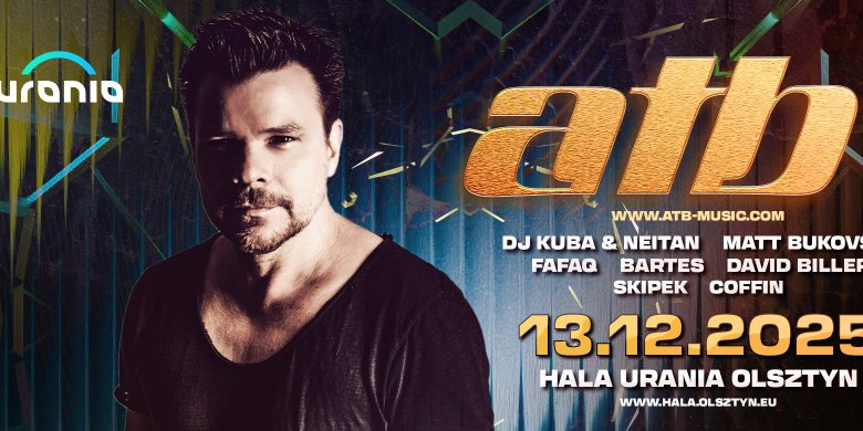 ATB zagra w Olsztynie! Legenda muzyki elektronicznej wystąpi w Hali Urania już 13 grudnia 2025 roku!