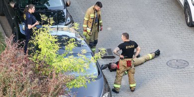 Artykuł: Nagórki. Zwierzę znalazło się w potrzasku. Pomogli strażacy