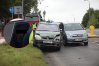 Policjanci pracują na ul. Bałtyckiej, gdzie doszło do wypadku z udziałem pieszej