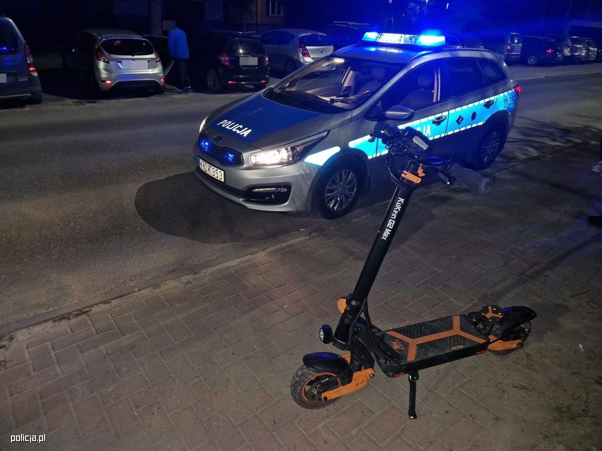 48-letni hulajnogista zdzierał kolanka na ul. Kościuszki w Olsztynie