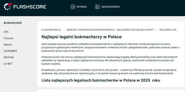 Flashscore: szybkie i nowoczesne wsparcie dla wymagającego kibica