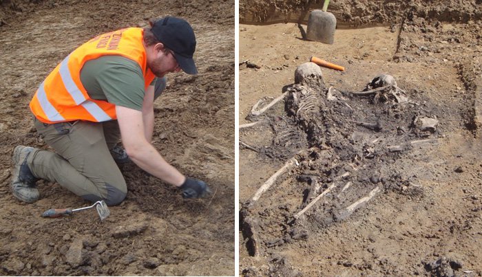 Odkryto zbiorowy grób z 1945 roku w gminie Jeziorany. "Ofiary leżały twarzą do ziemii"