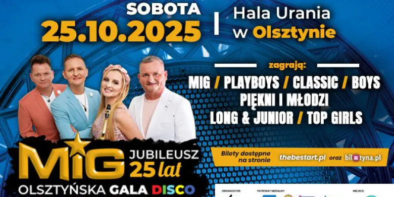 Olsztyńska Gala Disco 2025. 25 lat zespołu MIG!