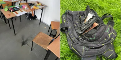 Chwile grozy w szkole podstawowej w Braniewie. Eksplozja telefonu zmusiła uczniów do ewakuacji z klasy [ZDJĘCIA]