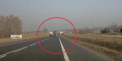 Artykuł: 53-letni kierowca ciężarówki wyprzedzał "na wariata" pod Olsztynem [WIDEO]