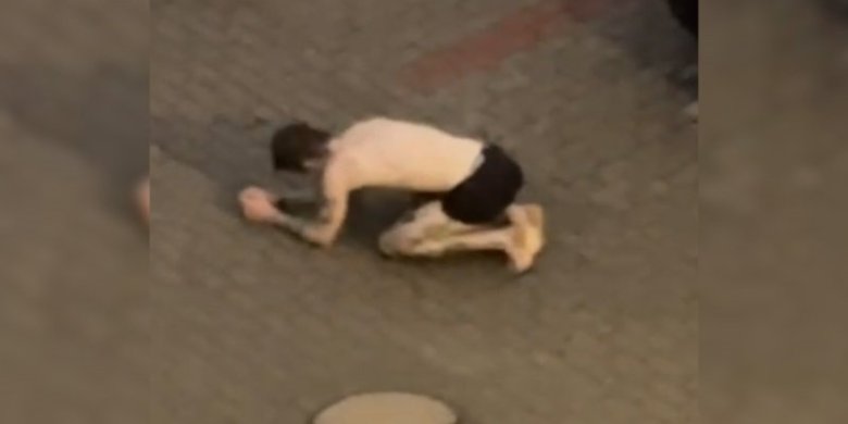 W samych majtkach demolował auta na ul. Kasprzaka w Olsztynie