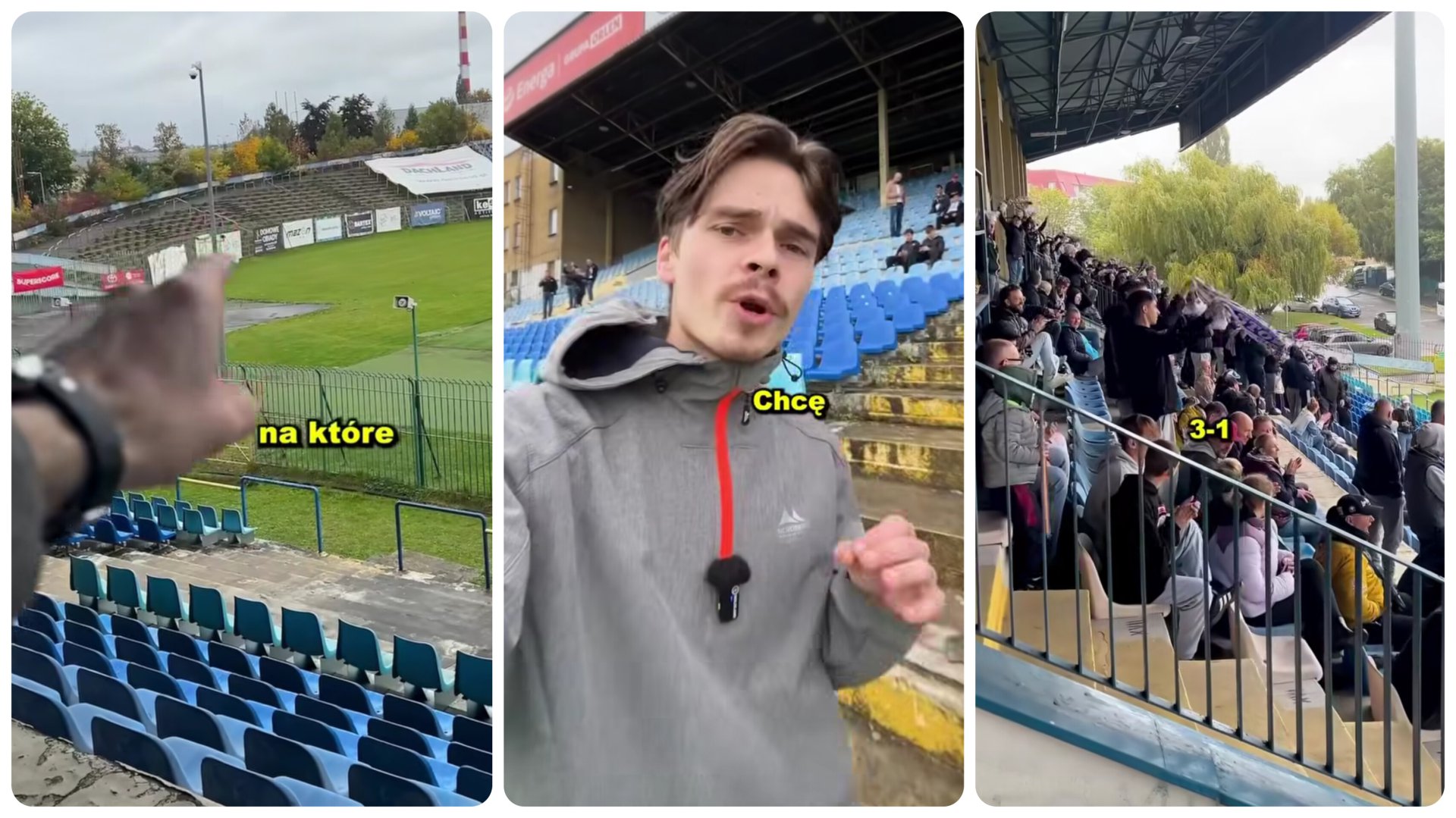 Popularny youtuber na meczu Stomilu Olsztyn. "Kocham stadiony w starym stylu" [WIDEO]