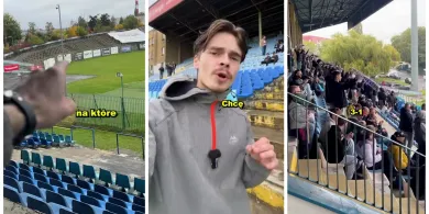 Popularny youtuber na meczu Stomilu Olsztyn. Kocham stadiony w starym stylu [WIDEO]