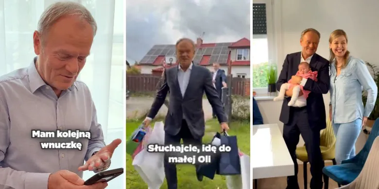 Premier Donald Tusk w Olsztynie. Odwiedził "kolejną wnuczkę"; spełnił obietnicę [WIDEO]