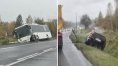 Kadr z miejsca kolizji pod Olsztynem