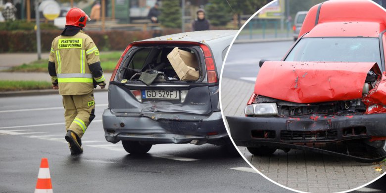 NOL-em uderzył w hondę przy placu Roosevelta w Olsztynie [ZDJĘCIA]