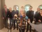 Wojewódzcy radni PiS zwołali konferencję prasową przed sesją sejmiku. Na pierwszym planie: radna Bogusława Orzechowska