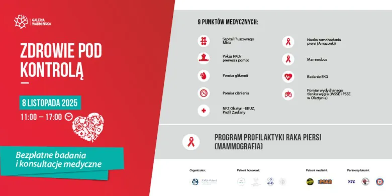 Zadbaj o siebie jesienią! Akcja „Zdrowie pod Kontrolą” w Galerii Warmińskiej
