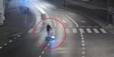Artykuł: Olsztyn. 30-letni hulajnogista pokonany przez krawężnik i procenty [WIDEO]
