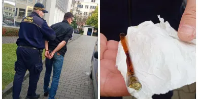 Olsztyn. Agresor pod szkołą. Rzucał w ludzi kostką brukową