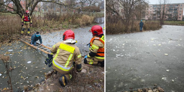 Jaroty. 10-latek wszedł na zamarznięte oczko wodne. Nagle lód zaczął pękać [ZDJĘCIA]