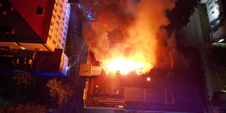 Nocny pożar szpitala w Elblągu. 