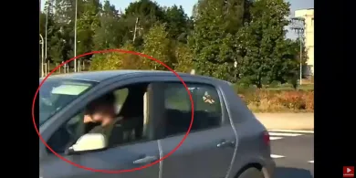 Dajtki. Rozmawiał przez telefon i wymusił pierwszeństwo. Policja obejrzała nagranie [WIDEO]