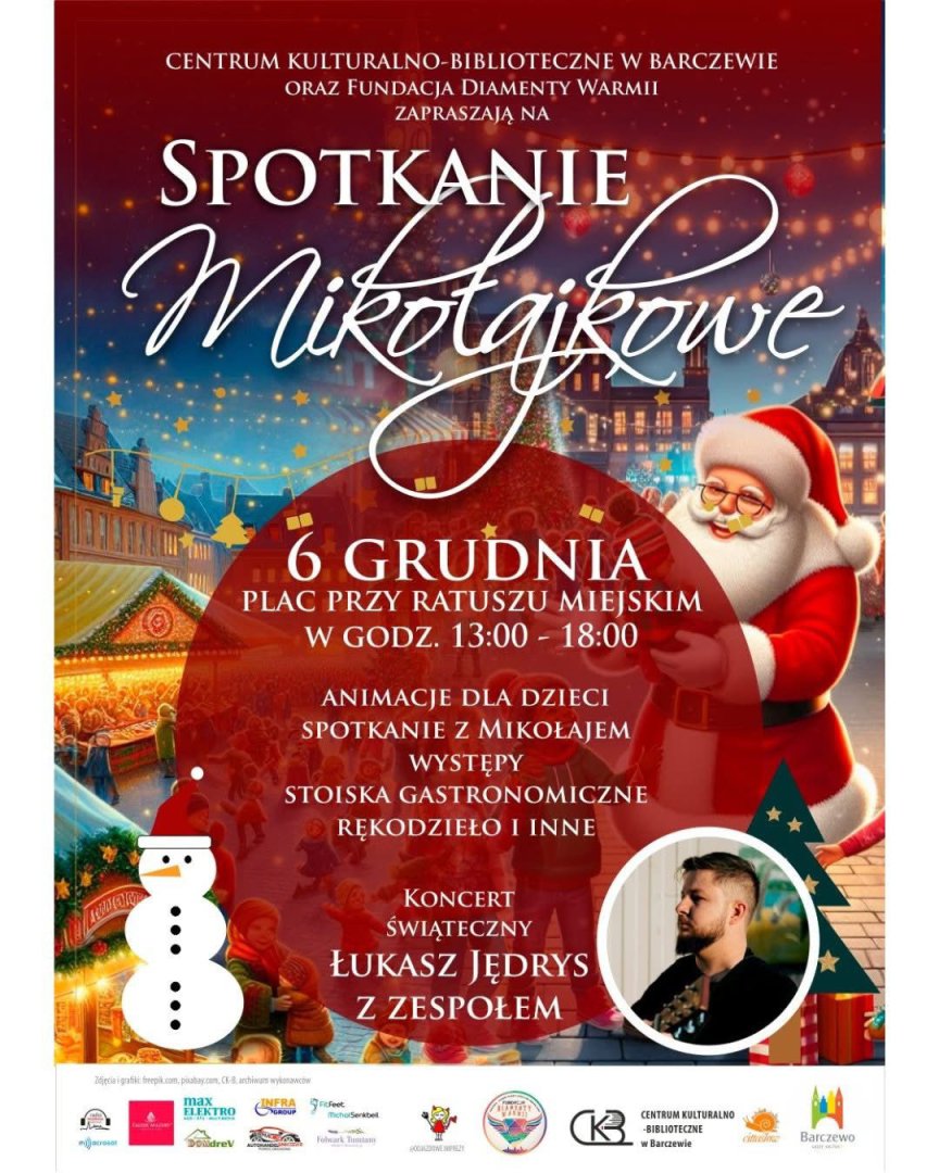 W Barczewie odbędzie się Spotkanie Mikołajkowe. W programie koncert Łukasza Jędrysa
