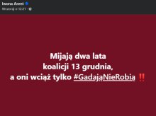 2. rocznica rządów Donalda Tuska. Iwona Arent (PiS): "Gadają, nie robią"