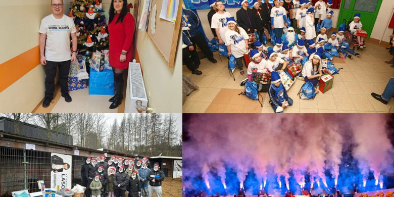 Biało-niebieski Mikołaj w akcji. Kibice Stomilu obdarowali setki potrzebujących