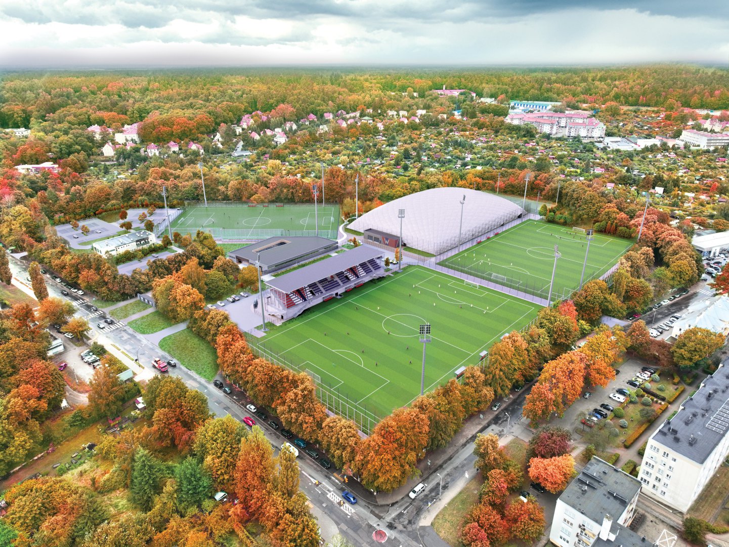 Miasto ogłosiło przetarg na budowę ośrodka piłkarskiego przy al. Sybiraków [WIZUALIZACJE]