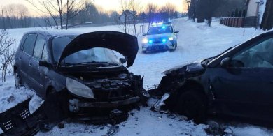 Artykuł: Lubajny (pow. ostródzki): Mimo zatrzymania przy krawędzi drogi doszło do czołowego zderzenia