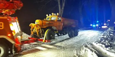 Radziecki pług poległ w walce z zaspami pod Grunwaldem