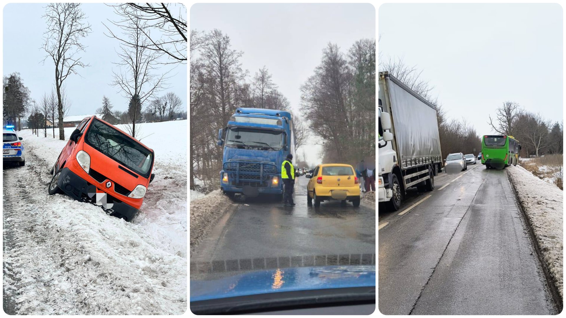 Marznący deszcz paraliżuje ruch na drogach i kolei. Warmia i Mazury z alertem IMGW