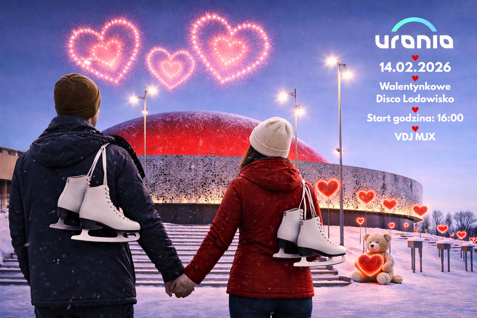 Walentynkowe Disco Lodowisko w Olsztynie – taniec, muzyka i miłosny klimat na lodzie!