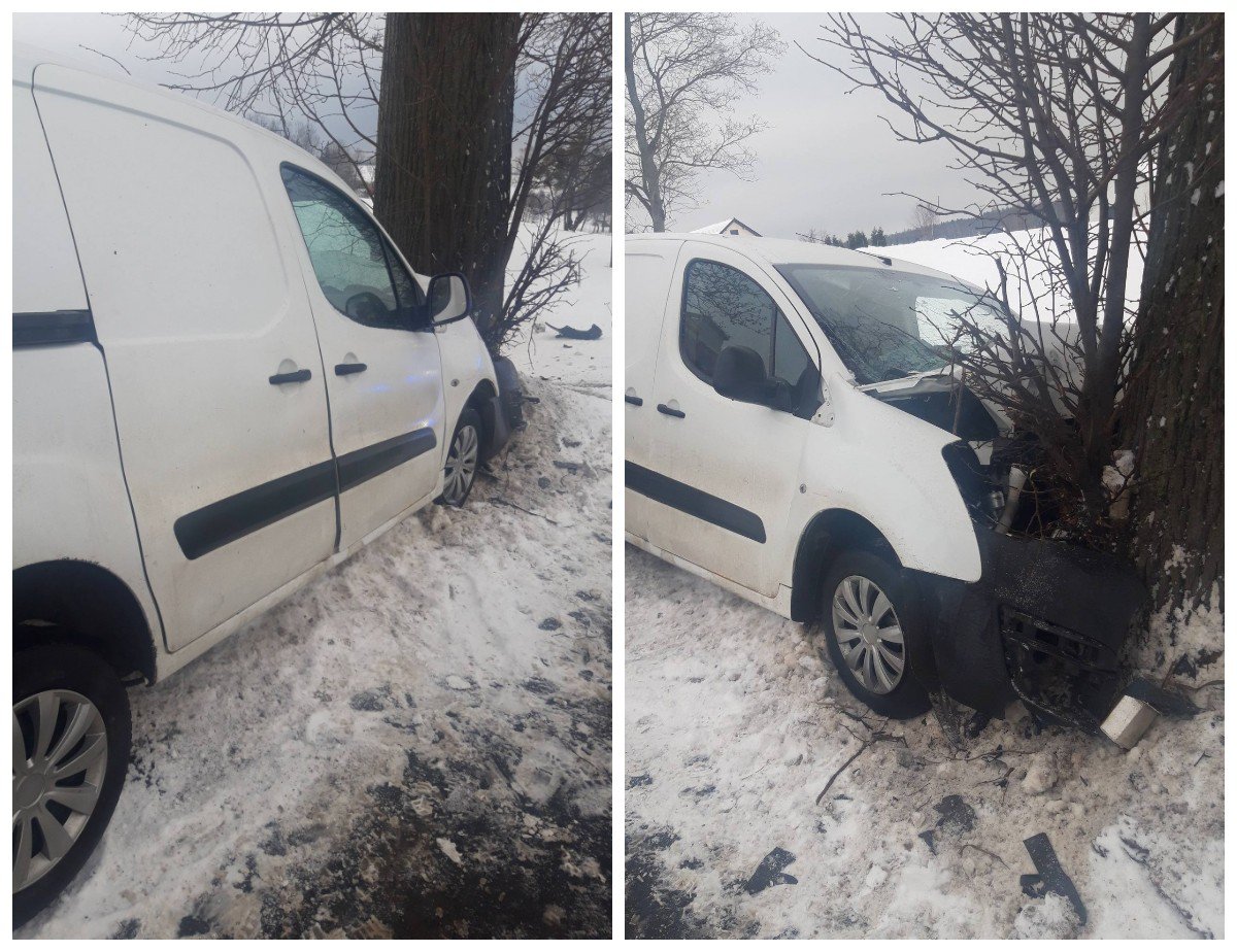54-latek uderzył w drzewo między Dobrym Miastem a Praslitami