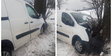 54-latek uderzył w drzewo między Dobrym Miastem a Praslitami