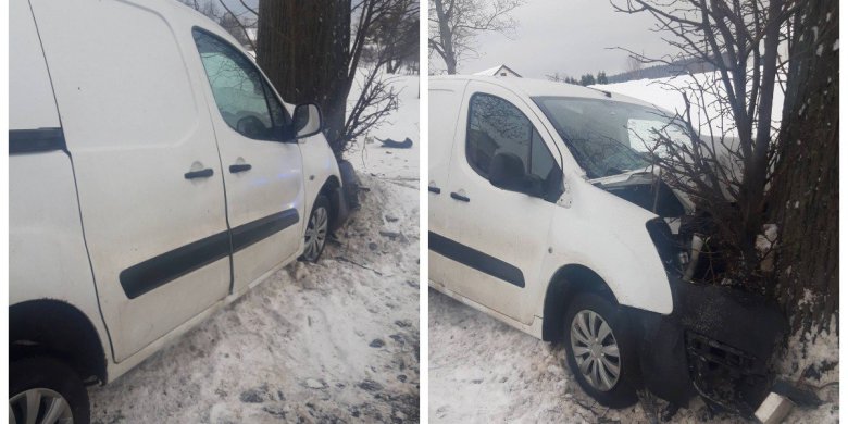 54-latek uderzył w drzewo między Dobrym Miastem a Praslitami