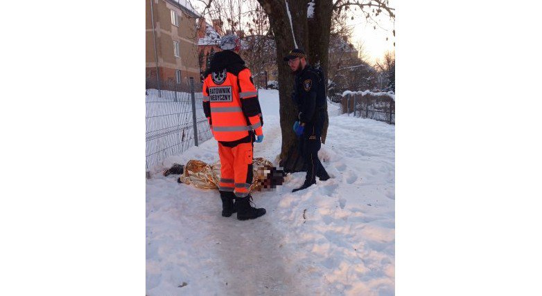 Nagłe zasłabnięcie przy ul. Kołobrzeskiej. Kobieta uderzyła głową o chodnik. Straż miejska ruszyła z pomocą
