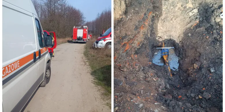 Uszkodzenie gazociągu pod Dobrym Miastem. Jedna osoba poszkodowana [AKTUALIZACJA]