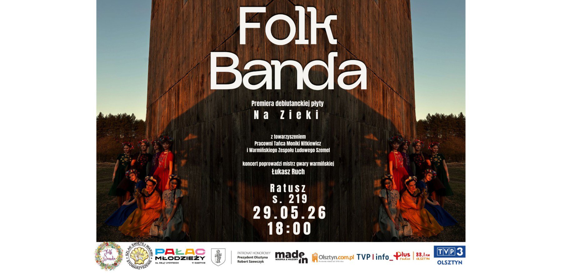Muzyka, młodość i warmińskie dusze. Folk Banda z debiutanckim albumem „Na Zieki”. Wyjątkowy koncert już 29 maja